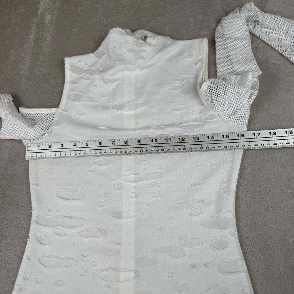 Killstar Dress Womens M White Distressed Cutout Bodycon Gothic Grunge Shredded - Picture 10 of 15